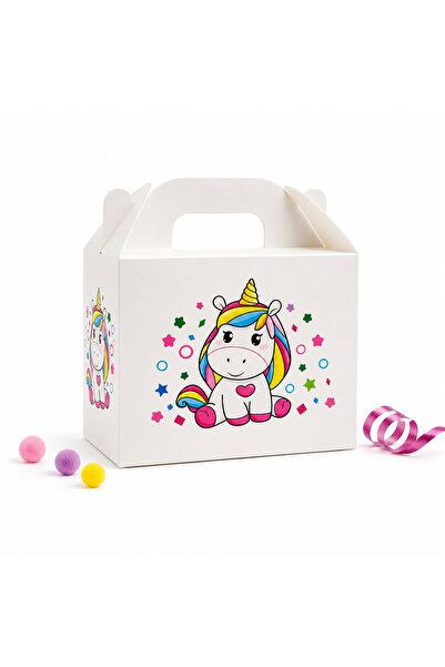 repro design Unicorn Temalı Karton Kutu 3’lü Set | 10x14 cm | Hediye, Parti v...