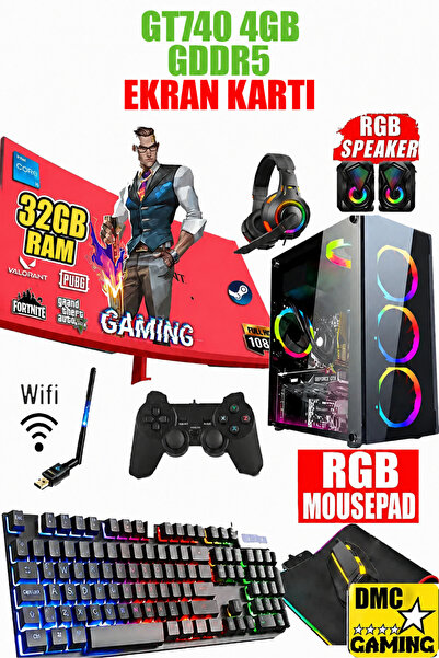 Dmc 135x (GTA 5) I5 4430,32GB RAM,500GB HDD,256GB SSD,4GB G740 GDDR5,24''Oyun...