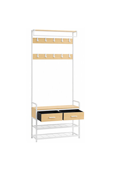 VASAGLE Mobilier de hol 6-în-1 cu bancă, sertare din material textil și supor...