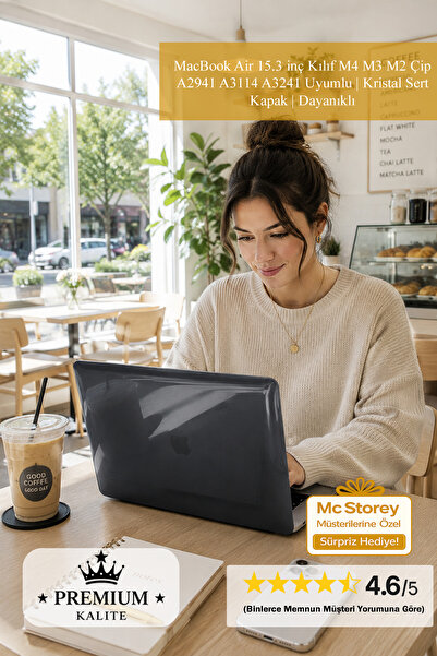 Mcstorey MacBook Air 15.3 inç Kılıf M4 M3 M2 Çip A2941 A3114 A3241 Uyumlu | K...