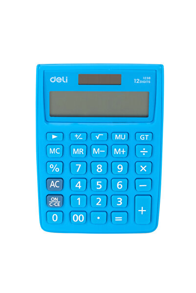 Deli CALCULATOR DE BIROU 12 CIFRE ALB-ALBASTRU 1238