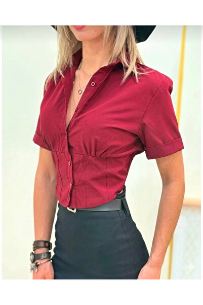fiabafashion KISA KOL KORSE DETAY GÖMLEK