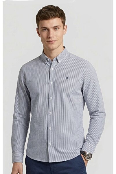 FSR FUSARO Black Slim Fit Button-Down Collar Men's Shirt Easy to Iron and Ant...