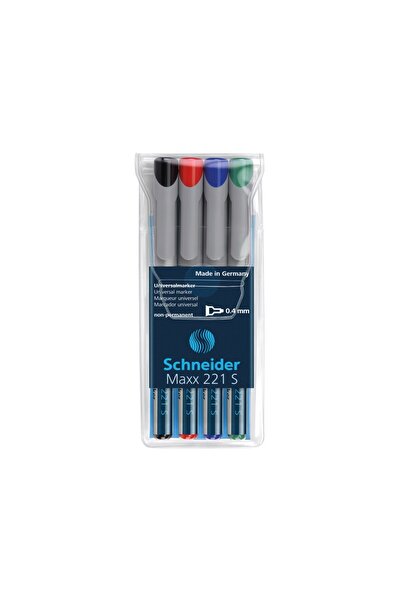 SCHNEIDER Marker OHP S fin, nepermanent, Schneider, set 4 buc., 221, 0,4 mm
