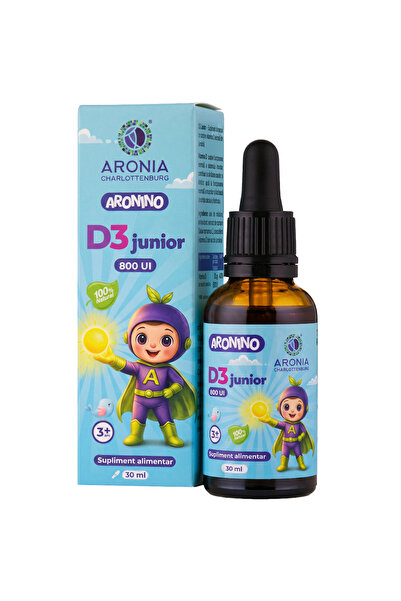 Aronia Charlottenburg Vitamina D3 Junior — 800 UI, 30 ml — supliment pentru c...