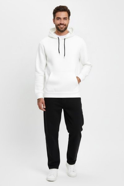 Süperlife Men's Hooded Comfortable Fit Fleece Lined 3-Thread Thick Sweatshirt...