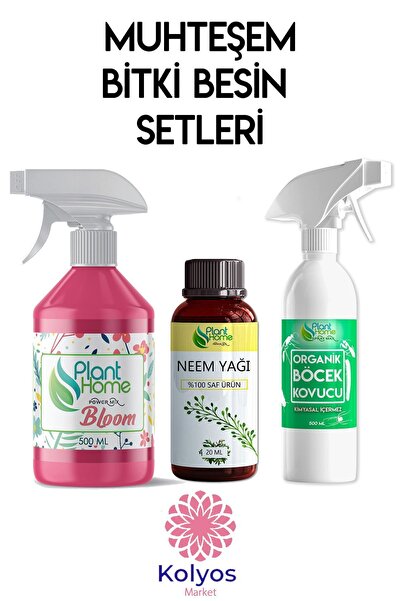 plant-home avantajlı üçlü set (Planthome) Bloom + Neem Yağı+ Böcek Kovucu