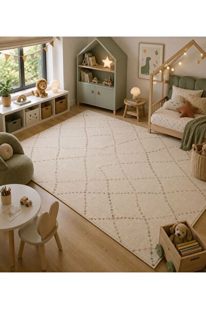 Neşem Halı Boutique EKO HALI Piccolo PCL 05 Cream Multy Pastel Renkli Hav ve ...