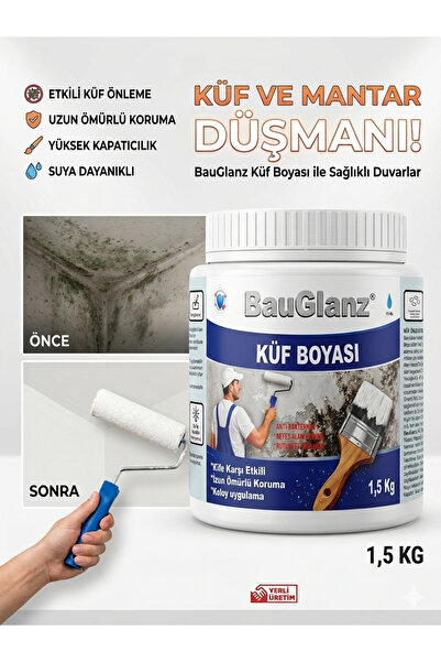 İzci Boya Bauglanz Profesyonel Anti-Mold Küf ve Rutubet Önleyici Boya 1.5 KG -