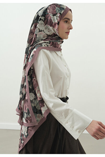 Freshscarfs Şal din bumbac cu model Rose Breeze, roz trandafiriu
