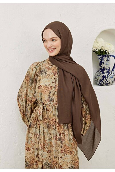 Freshscarfs شال رامي فيسكوز بلون الشوكولاتة