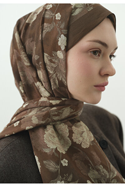 Freshscarfs Şal din bumbac cu model Reverie, maro