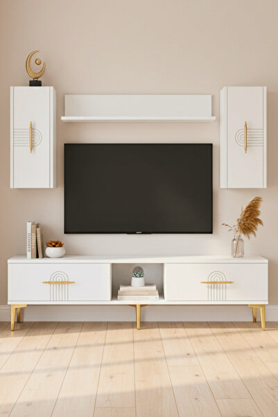 cnyr TVR1515B - İDA TVR150 TV ÜNİTESİ TAKIM BEYAZ 150CM