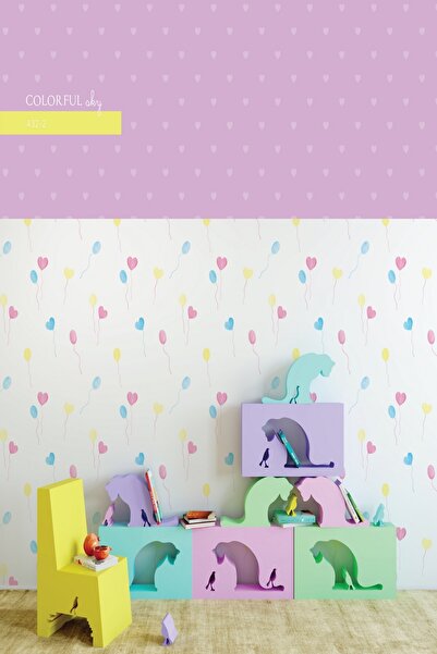 Milky Baby Zümrüt Kids 432-2 Renkli Balon Desenli Çocuk Duvar Kağıdı 5,33 M²