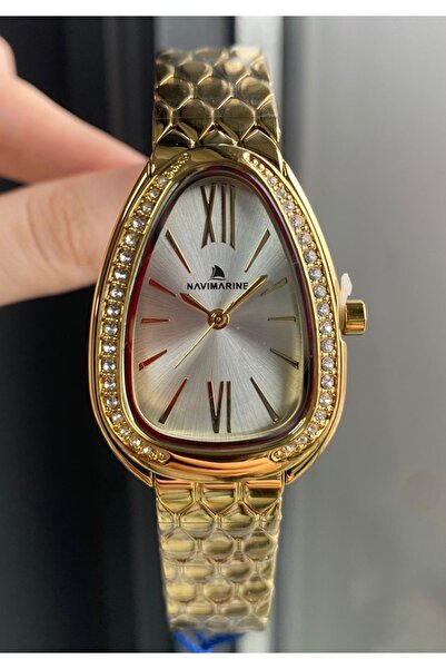 Navimarine Paslanmaz Çelik Bulgari Model Taşlı Su Geçirmez Gold-Altın Renkli ...