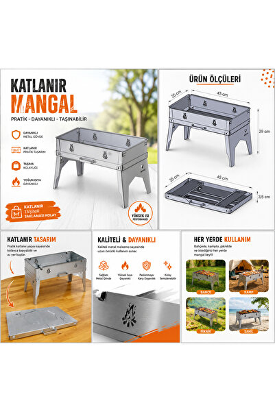 Saatci Makina SAATCİ PORTATİF MANGAL 45x25 cm