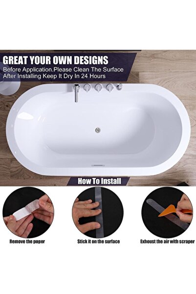 Arabest 24-Piece Non-Slip Bathtub Stickers, Anti-Slip Adhesive Decals for Sho...