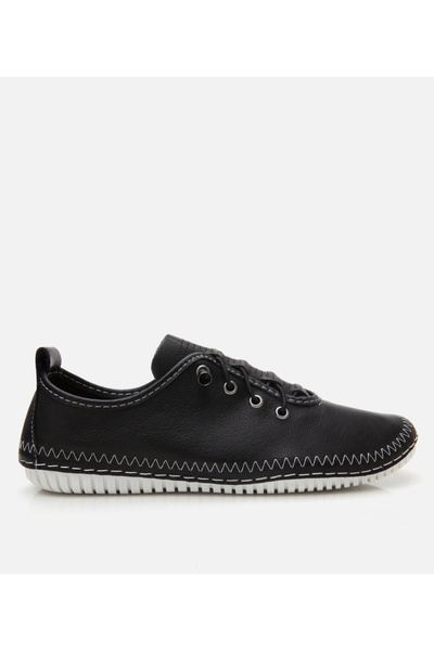Hotiç Women's Leather Black Comfort Shoes