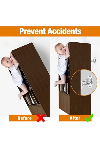 Arabest 10 Pack Furniture Anchors, Safety Anchor Furniture Fasteners to Wall ...