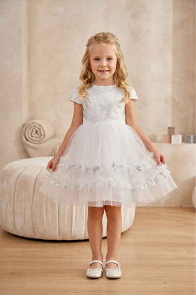 Eray Kids Rochie de Seara pentru Fata Rochie Model Trandafir Fusta Volane 4-7...