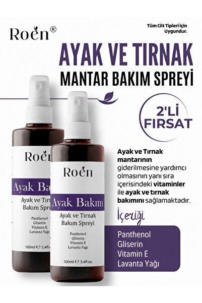Roen Ayak Mantar, Koku, Kaşıntı ve Bakım Spreyi Panthenol ve Vitamin Destekli...