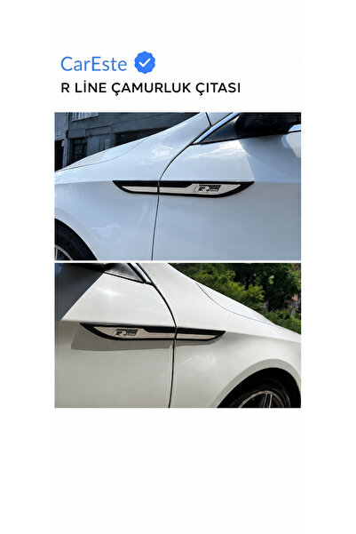 CarEste Volkswagen Passat Polo Golf Jetta R Line Krom Yan Çamurluk Çıtası 4 P...