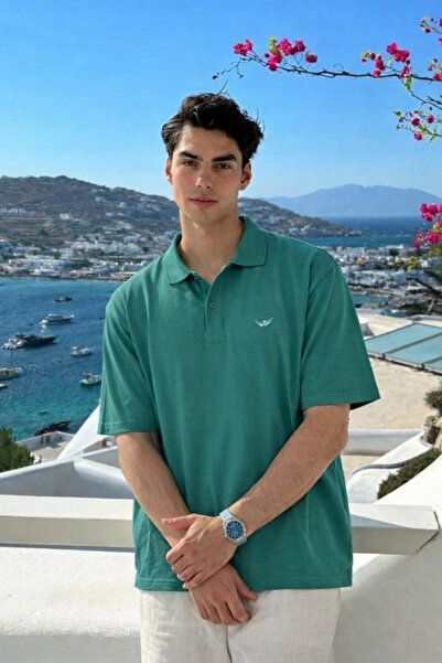 DAMGA JEANS Ανδρικό μπλουζάκι με κοντό μανίκι και λαιμόκοψη πόλο σε χρώμα μέν...