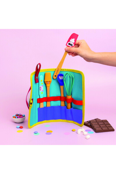 Chefclub kids Set de Mini-Ustensile de bucatarie pentru Copii, cu husa,