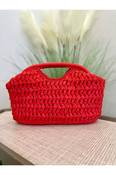 YELİZ HANDMADE El örgüsü Marka model Clutch çanta hasır çanta