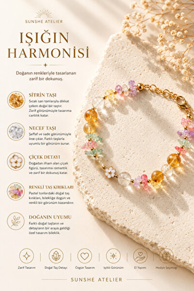Daisy Natural Stone Design Bracelet ( Abundance Abundance-peace) (WITH STEEL APPARATUS)