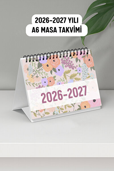 Eldesen Tasarım 2026- 2027 Masa Takvimi Spiralli A6 (15x12cm) Orta Boy / Resm...