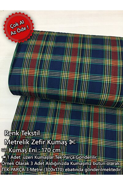 Renk Tekstil Ekose Zefir Metrelik Kesim Kumaş - Hobi - Dikiş - Tasarım