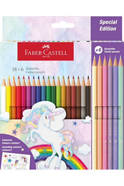 Faber Castell Set creioane colorate Faber-Castell Unicorns 18+6 culori