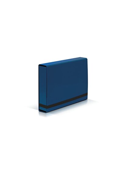 VauPe Mapă pentru hărți din carton laminat, cu elastic, 55 mm, 341 albastru