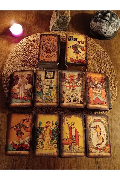 Paganca Büyük Antik Spiritüel Tarot Destesi 78 Kart - Arındırma Kesesi Hediyeli