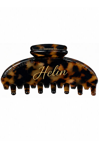 Personalized Name Gold Engraved Oversized Latch Hairpin – Shiny & Durable