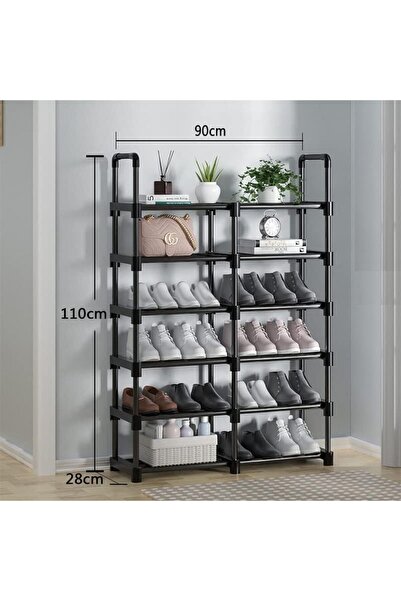 Arabest 2 Row 6 Tier Shoe Racks,Large Capacity Shoe Organizer,Stackable Metal...