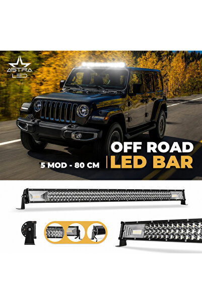 ASTRA LED 405Watt 80 Cm 5 Modlu Çift Renk 3 Sıra ATV Offroad Tekne Aydınlatma...