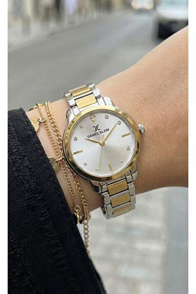 Daniel Klein Premium Silver and Gold Stainless Steel Watch for Women DK.1.141...