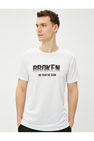 Koton Sports T-Shirt Slogan Printed Short Sleeve Crew Neck