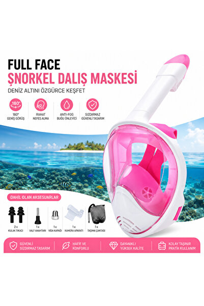 SHIPMENT S/M Beden Şnorkel Dalış Maskesi Full Face Tam Deniz Altı Keşif Maskesi