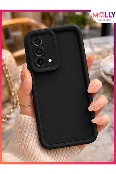 Molly Oppo A74 İçin Siyah Kenarları Kalın Pan Silikon Kılıf
