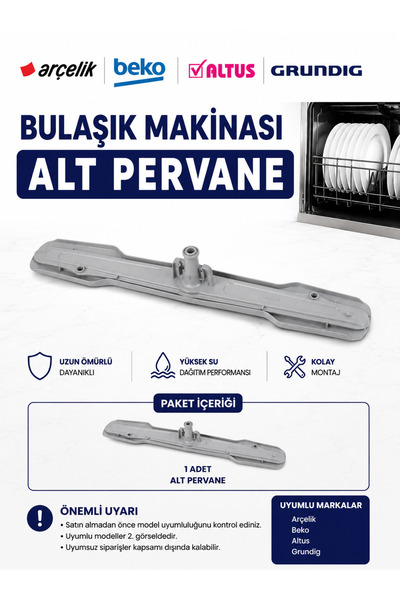 ÖZ BEYAZ EŞYA BKY 3903 I A0 Bulaşık Makinesi Alt Pervane (100 SEPET ÇUBUK HED...