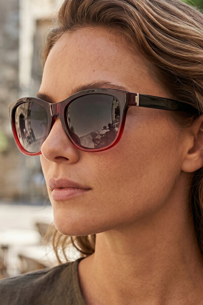 sun factory Uv400 Protection Polarized Filter Burgundy Women's Sunglasses 134...