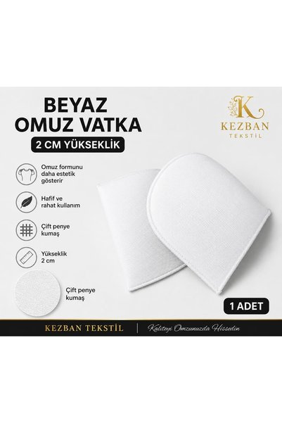 Kezban Tekstil Beyaz Omuz Vatkası 2 Cm Yükseklik 1 Çift