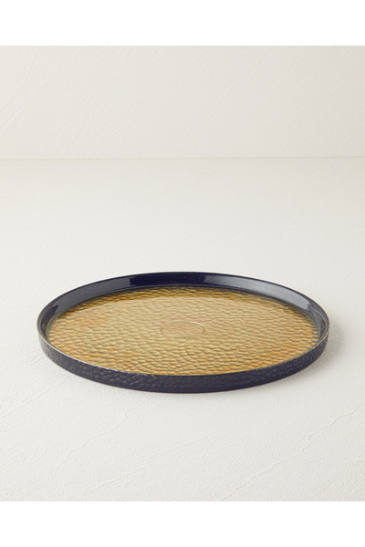 English Home Nova Cam Servis Tabağı 28 cm Siyah-Gold