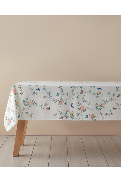 English Home Botanical Tablecloth 145X200 cm Cream - Pink