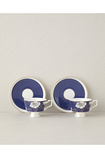 English Home Evelina New Bone China 4 Parça 2 Kişilik Kahve Fincan Takımı 90 ml Lacivert