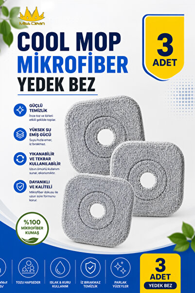Miss Clean (3 bucăți) cârpă de înlocuire din microfibră COOL MOP