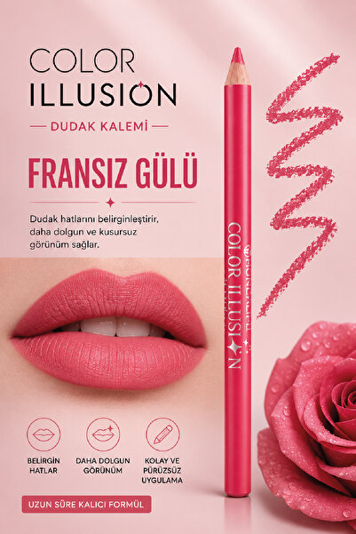 Huncalife Color Illusion Dudak Kalemi - Fransız Gülü - 8690973723482